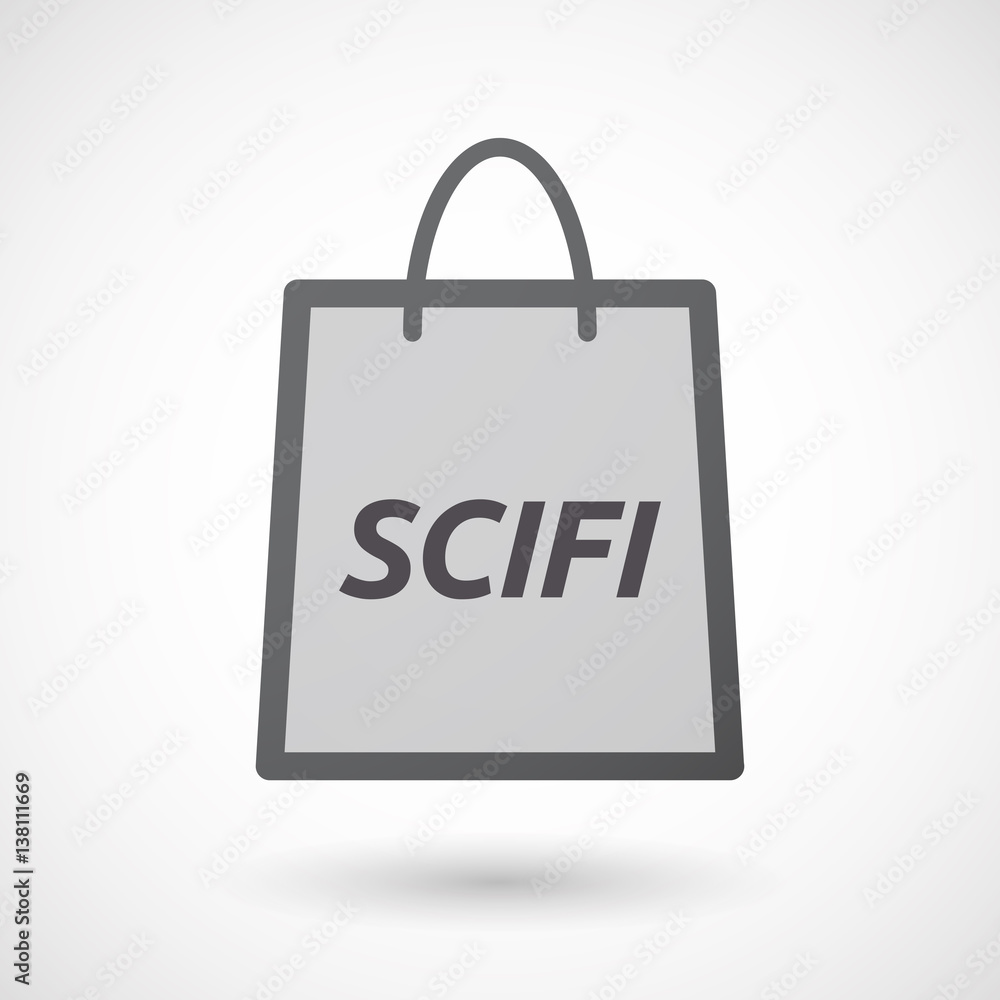 Isolated shopping bag with the text SCIFI Isolated shopping bag with the text SCIFI