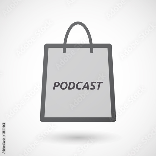 Isolated shopping bag with the text PODCAST