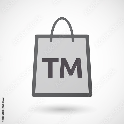 Isolated shopping bag with    the text TM