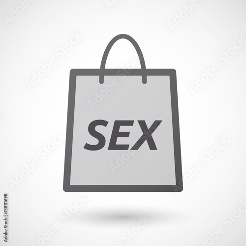 Isolated shopping bag with the text SEX