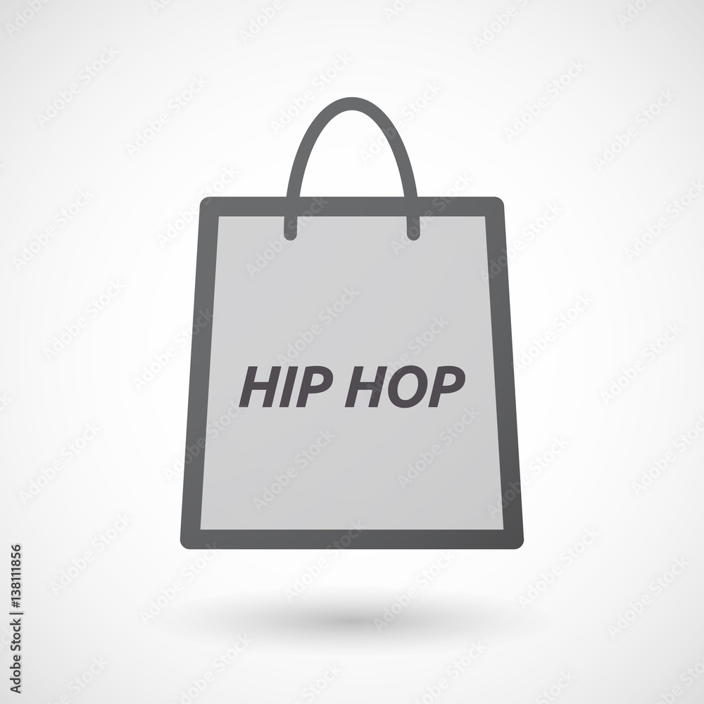 Isolated shopping bag with the text HIP HOP Isolated shopping bag with the text HIP HOP
