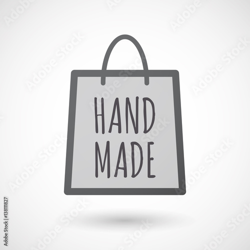 Isolated shopping bag with the text HAND MADE