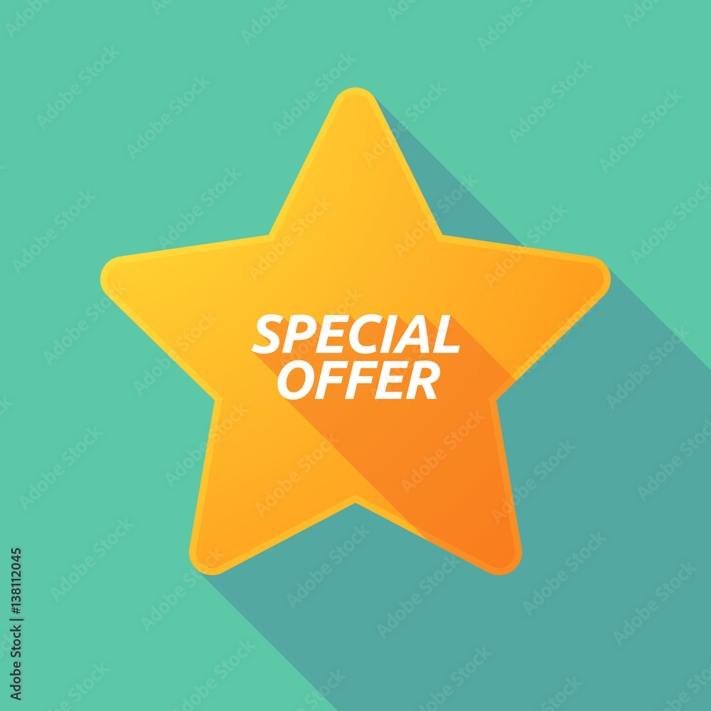 Long shadow star with the text SPECIAL OFFER Long shadow star with the text SPECIAL OFFER