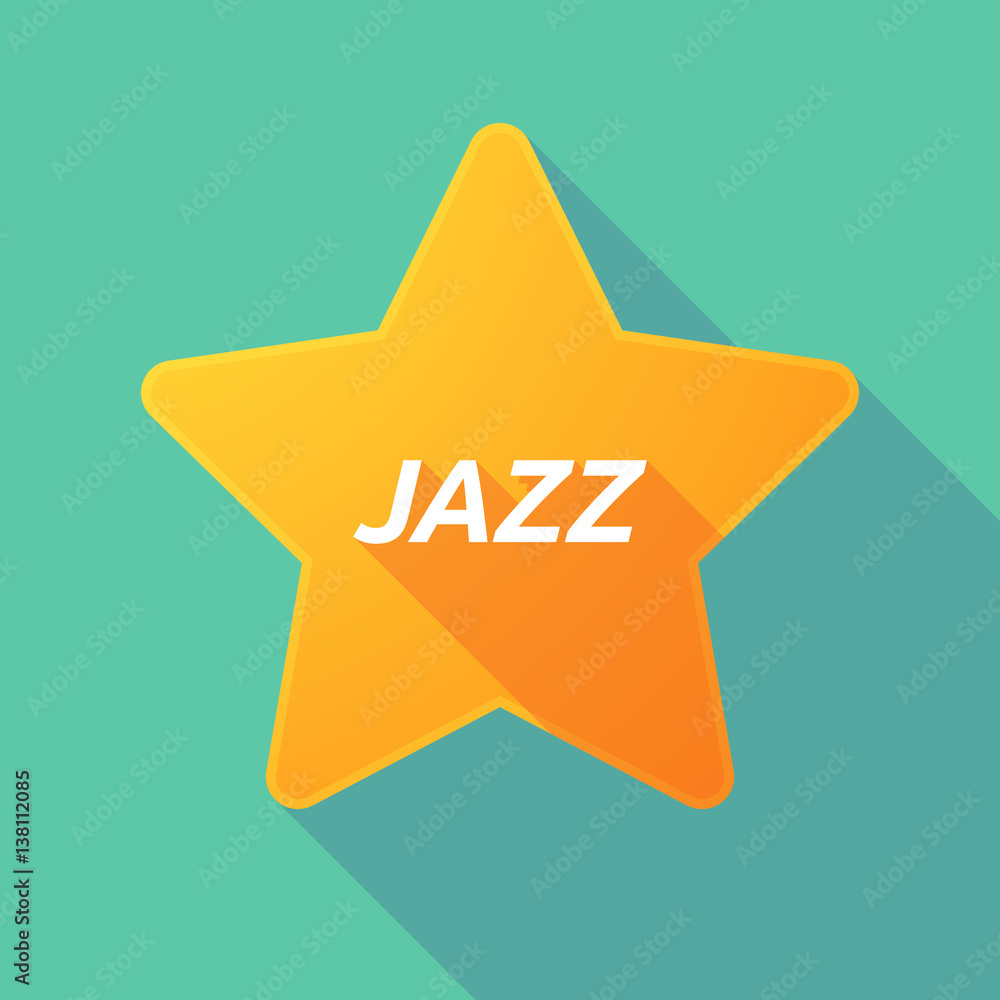 Long shadow star with    the text JAZZ