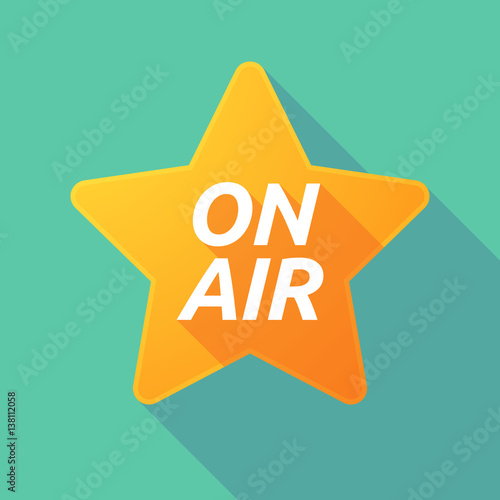 Long shadow star with    the text ON AIR