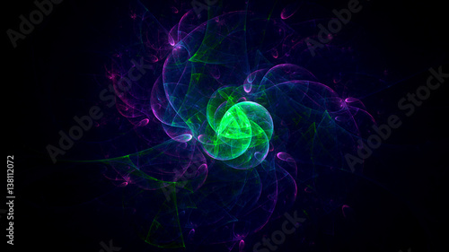  3D rendering abstract fractal light background