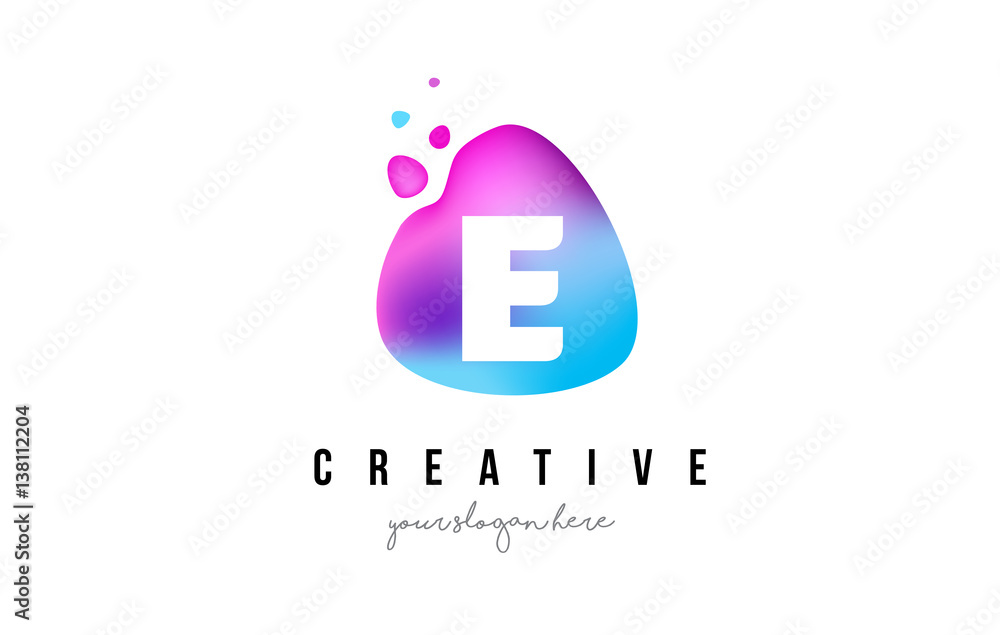 E Letter Dots Logo Design with Oval Shape. Stock Vector | Adobe Stock