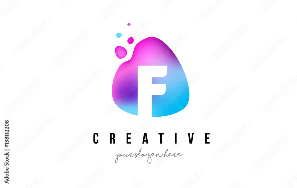 F Letter Dots Logo Design with Oval Shape. F Letter Dots Logo Design with Oval Shape.