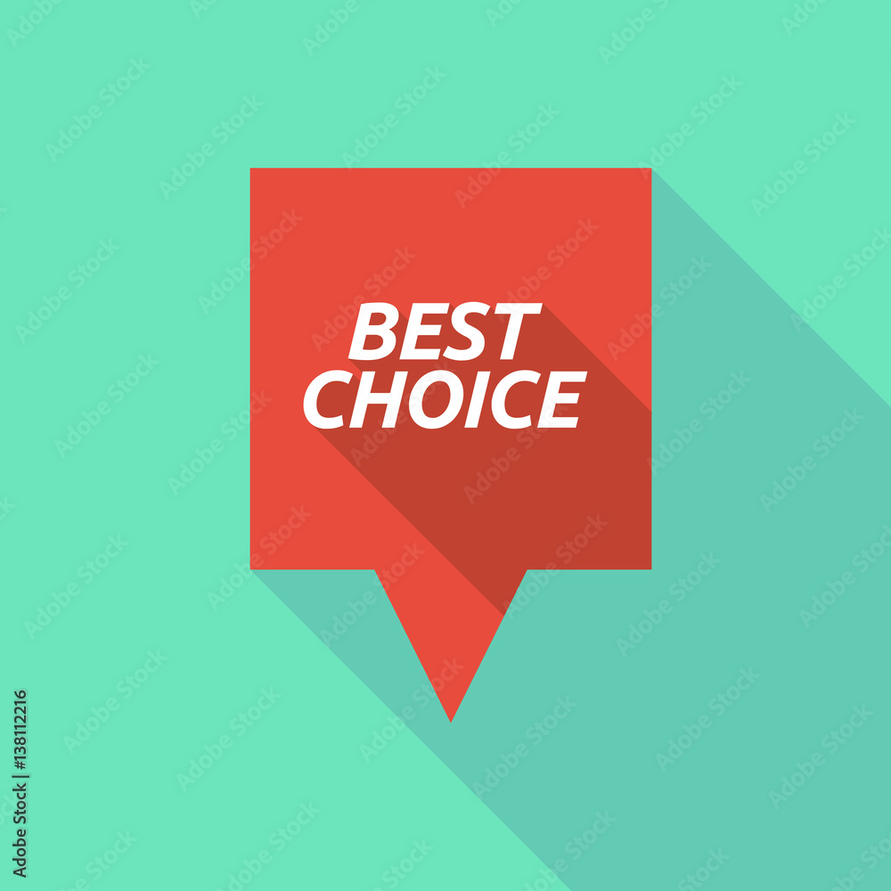 Long shadow tooltip with the text BEST CHOICE Long shadow tooltip with the text BEST CHOICE