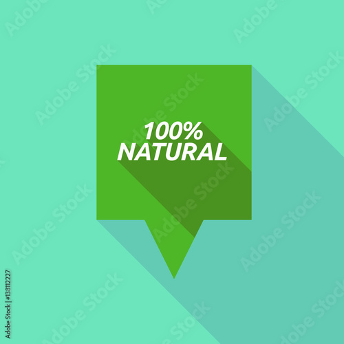 Long shadow tooltip with    the text 100% NATURAL