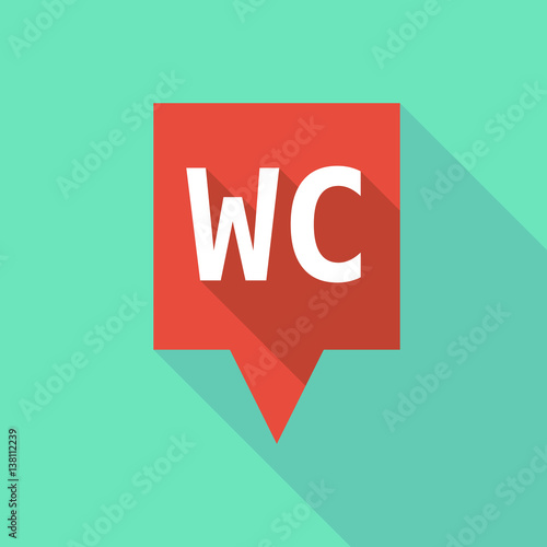 Long shadow tooltip with    the text WC