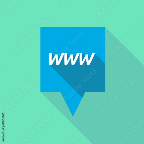 Long shadow tooltip with    the text WWW