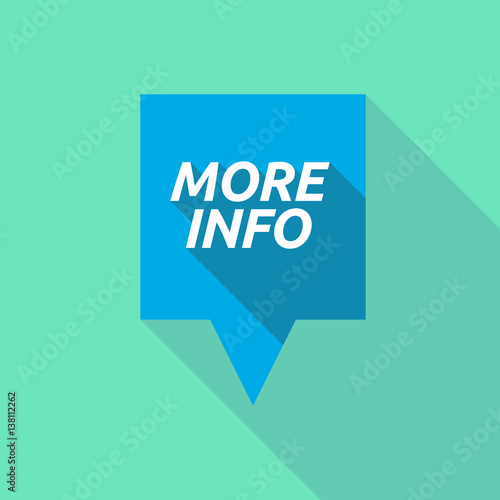 Long shadow tooltip with    the text MORE INFO