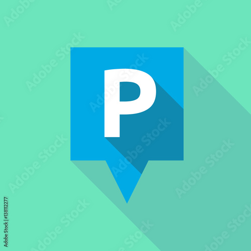 Long shadow tooltip with    the letter P
