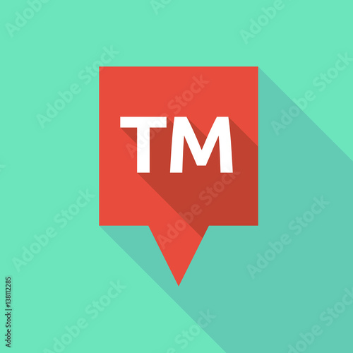 Long shadow tooltip with    the text TM