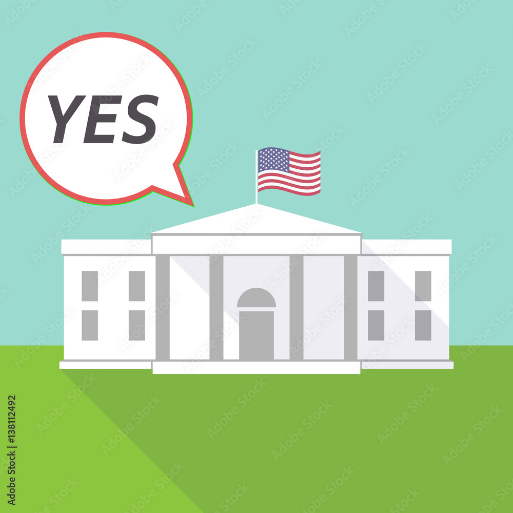The White House with the text YES The White House with the text YES