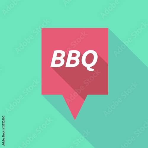 Long shadow tooltip with    the text BBQ