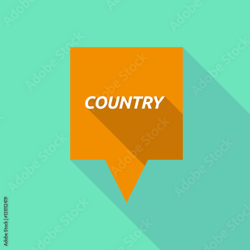 Long shadow tooltip with    the text COUNTRY