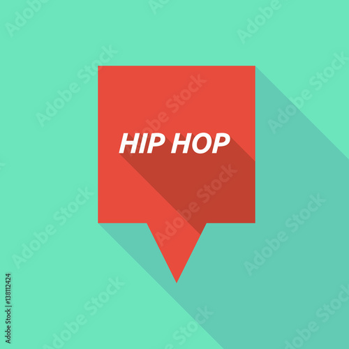Long shadow tooltip with    the text HIP HOP
