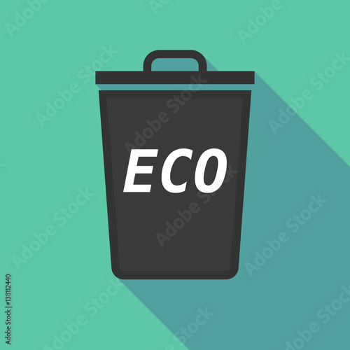 Long shadow trash can with    the text ECO