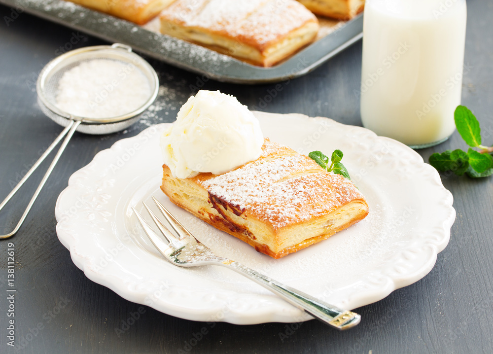 Homemade cakes and puff pastry with apples and caramel. Homemade cakes and puff pastry with apples and caramel.