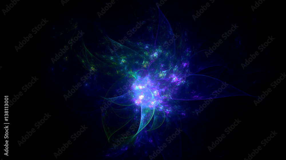 3D rendering abstract fractal light background