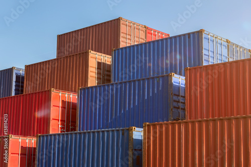 colorful plain shipping containers