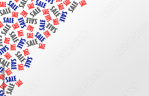 Sale banner background text abstract in colors red, blue and grey in isolated background, perfect for your web, announcement, app or whatever you want!
