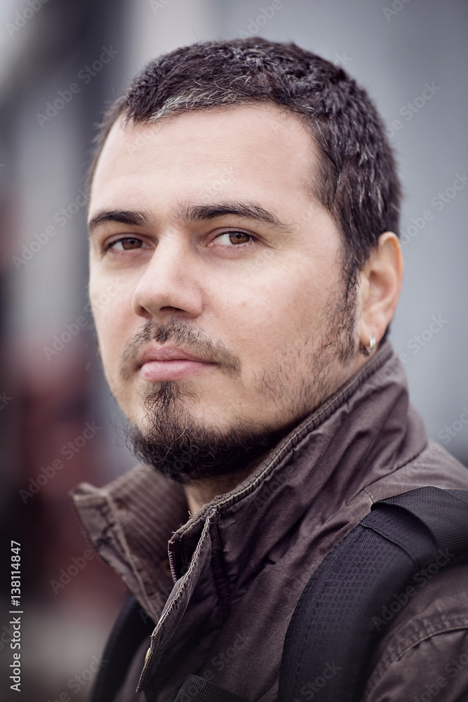 Portrait of a man on a walk