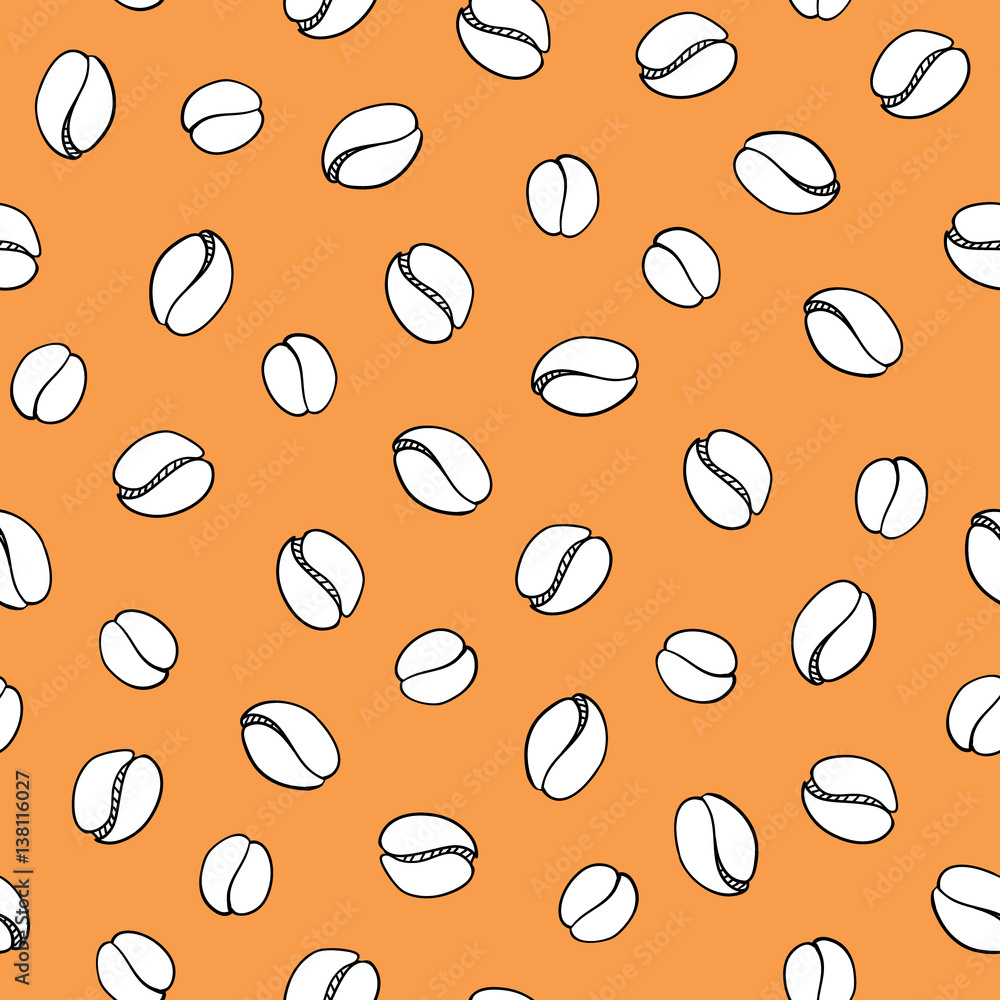 vector seamless pattern with coffee beans vector seamless pattern with coffee beans