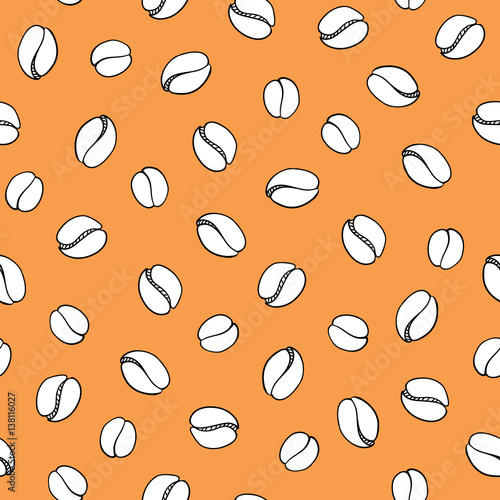 vector seamless pattern with coffee beans