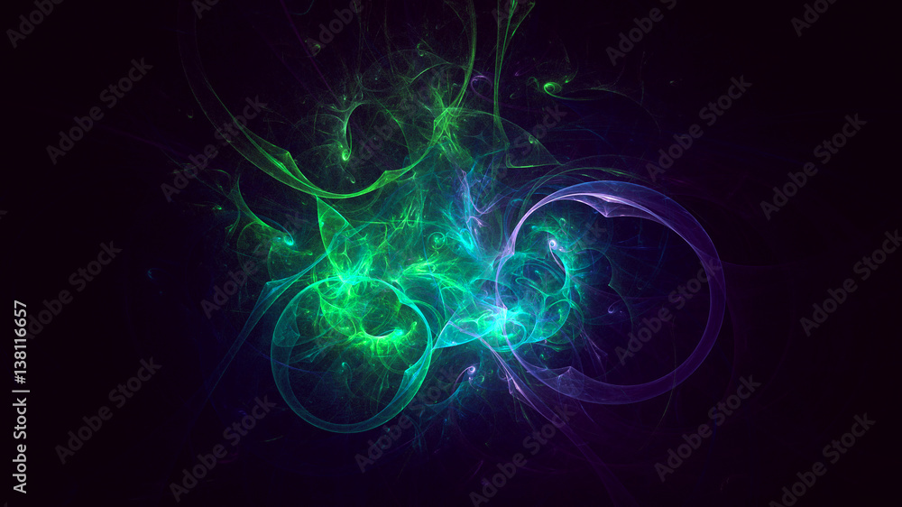 Fototapeta premium 3D rendering abstract fractal light background
