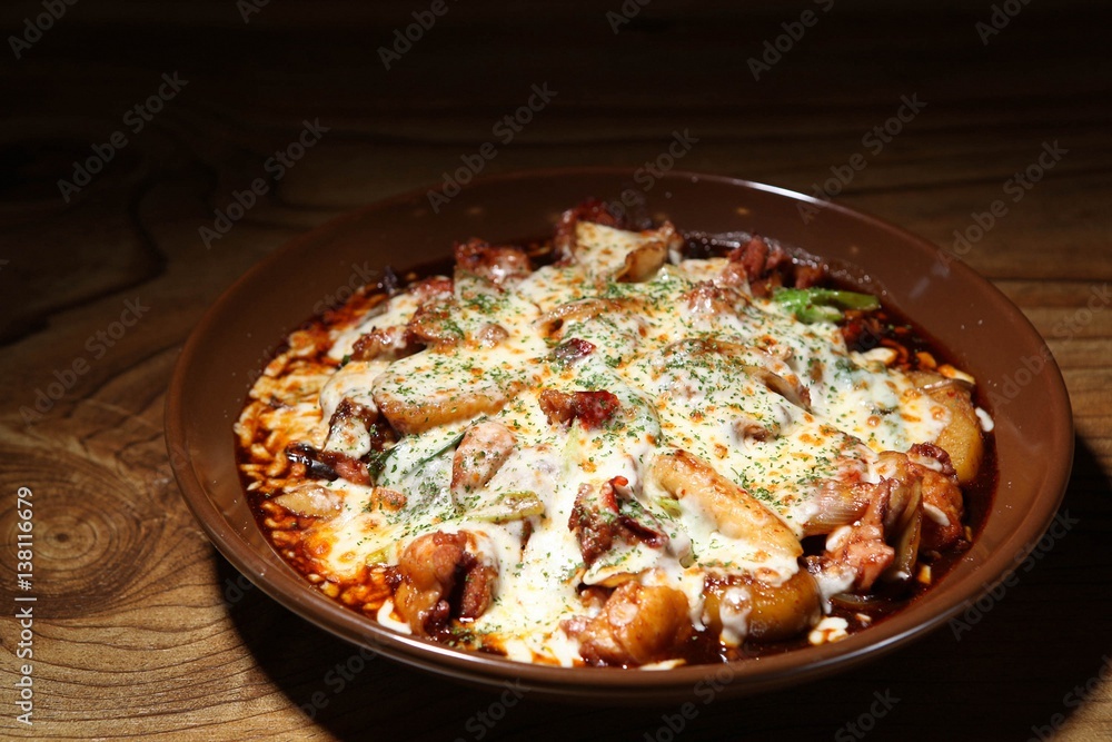 cheese jjimdak. Braised Spicy Chicken with Vegetables. cheese jjimdak. Braised Spicy Chicken with Vegetables.