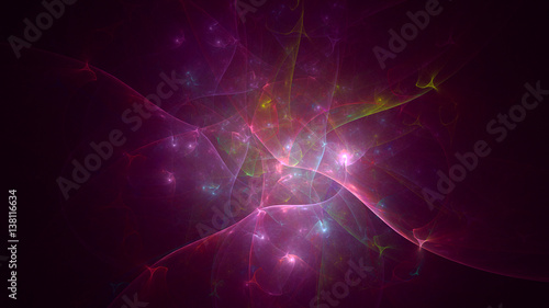 3D rendering abstract fractal light background