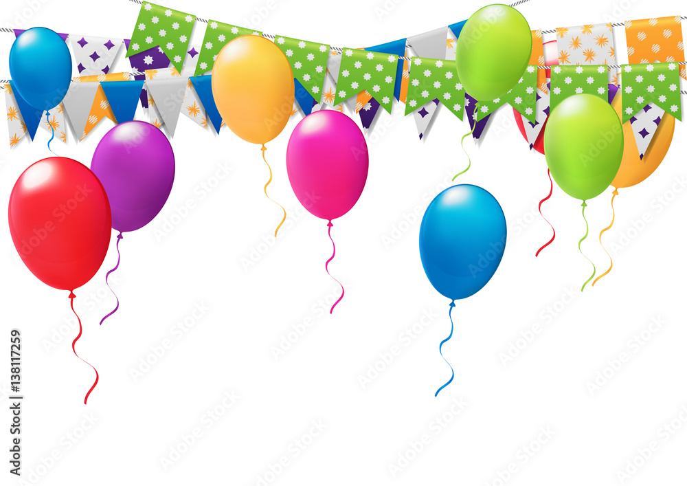 holiday decorations, picturesque flags, pennants. vector illustrator