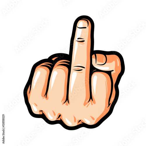 Hand Gesture Fuck You Symbol Middle Finger Sign Cartoon Vector Illustration Sticker Stock Vector Adobe Stock Hand Gesture Fuck You Symbol Middle Finger Sign Cartoon Vector Illustration Sticker Stock Vector Adobe Stock