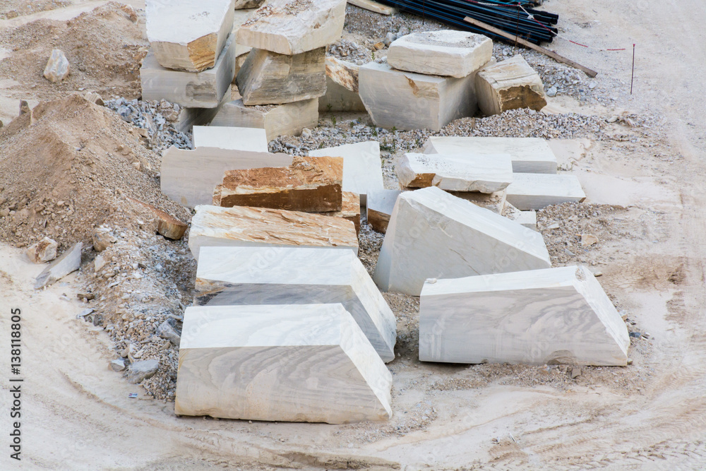 White marble quarries of Carrara in the Apuan alps Massa White marble quarries of Carrara in the Apuan alps Massa