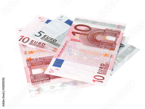 Euro banknotes closeup