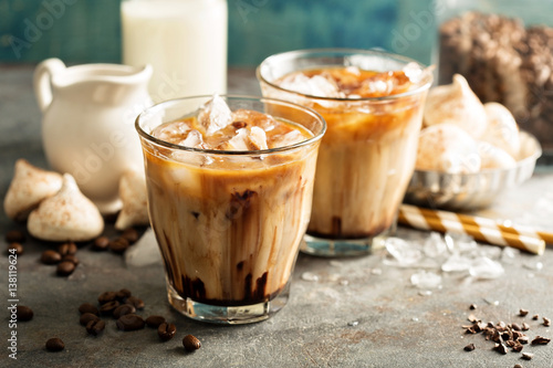 Billede på lærred Iced coffee with milk