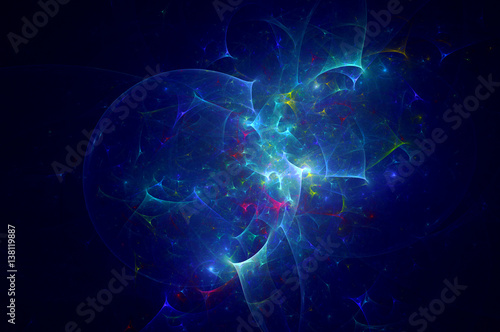 3D rendering abstract fractal light background