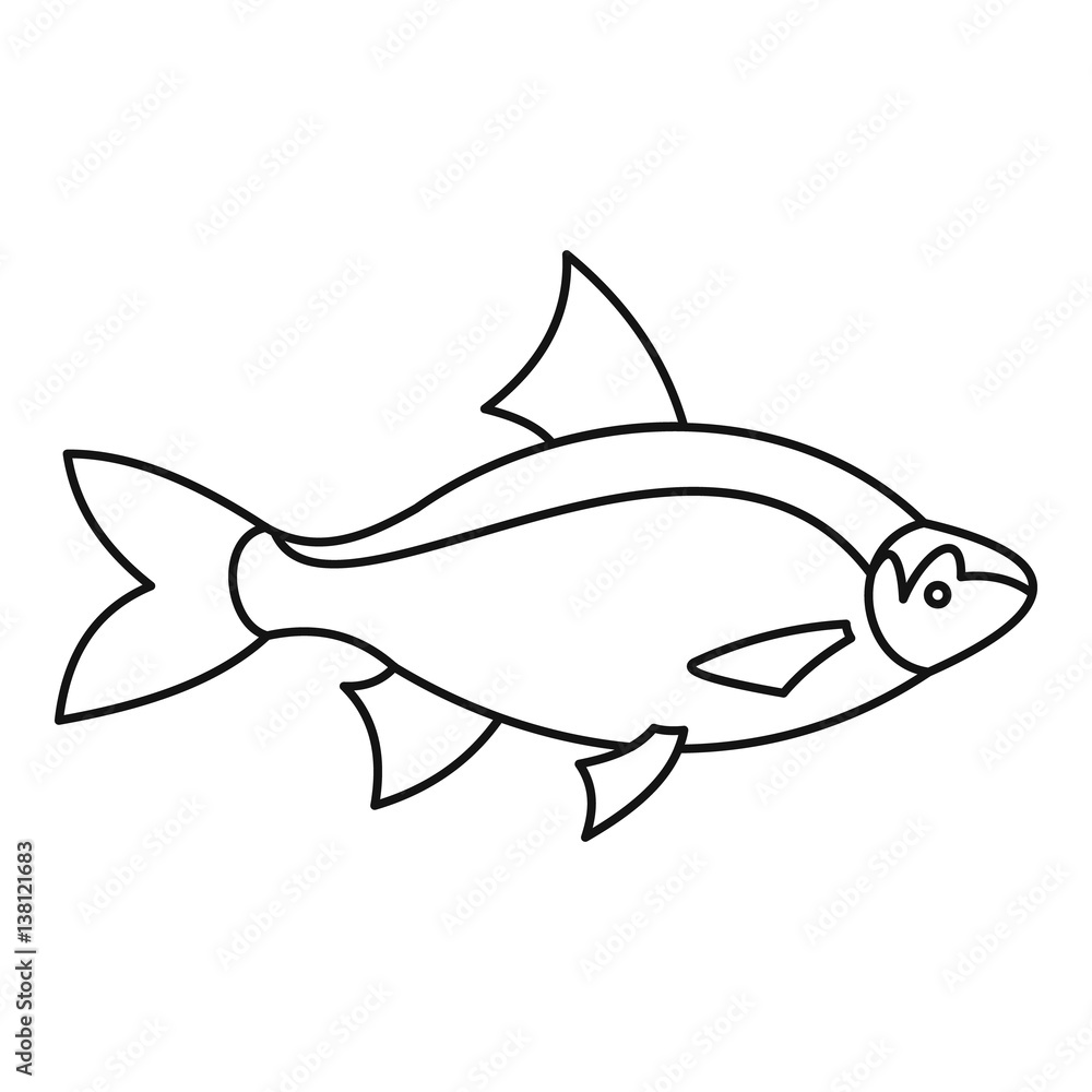 Fototapeta premium Fish icon, outline style