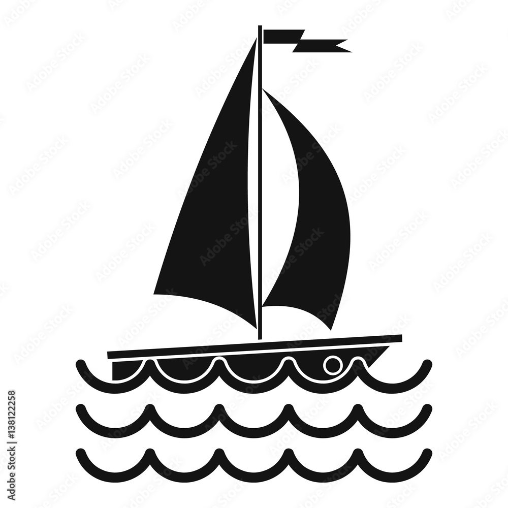 Yacht icon, simple style Yacht icon, simple style