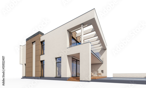 3d rendering of modern cozy house © korisbo