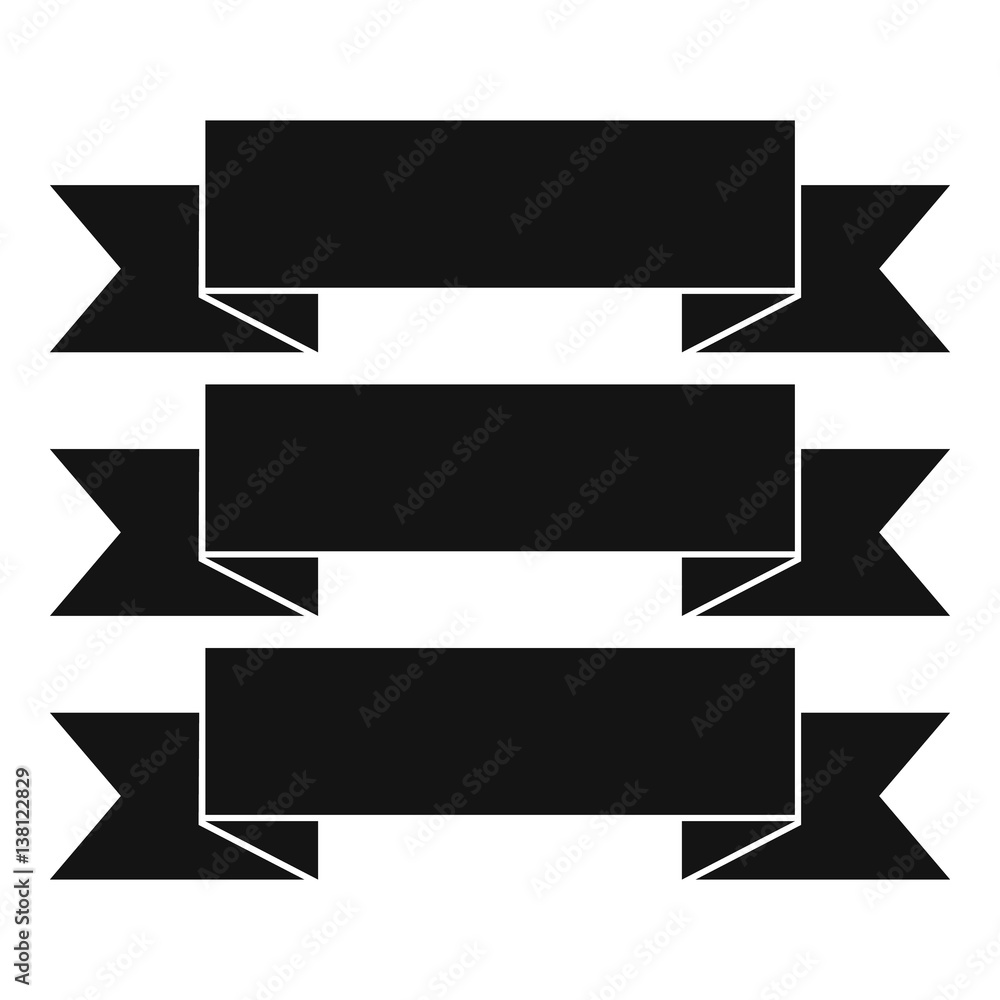 Three ribbons icon, simple style