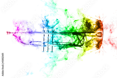 Canvas Print Trumpet Abstract Jazz Smoke