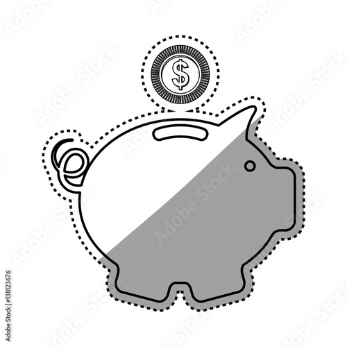 Piggy money saving icon vector illustration graphic design