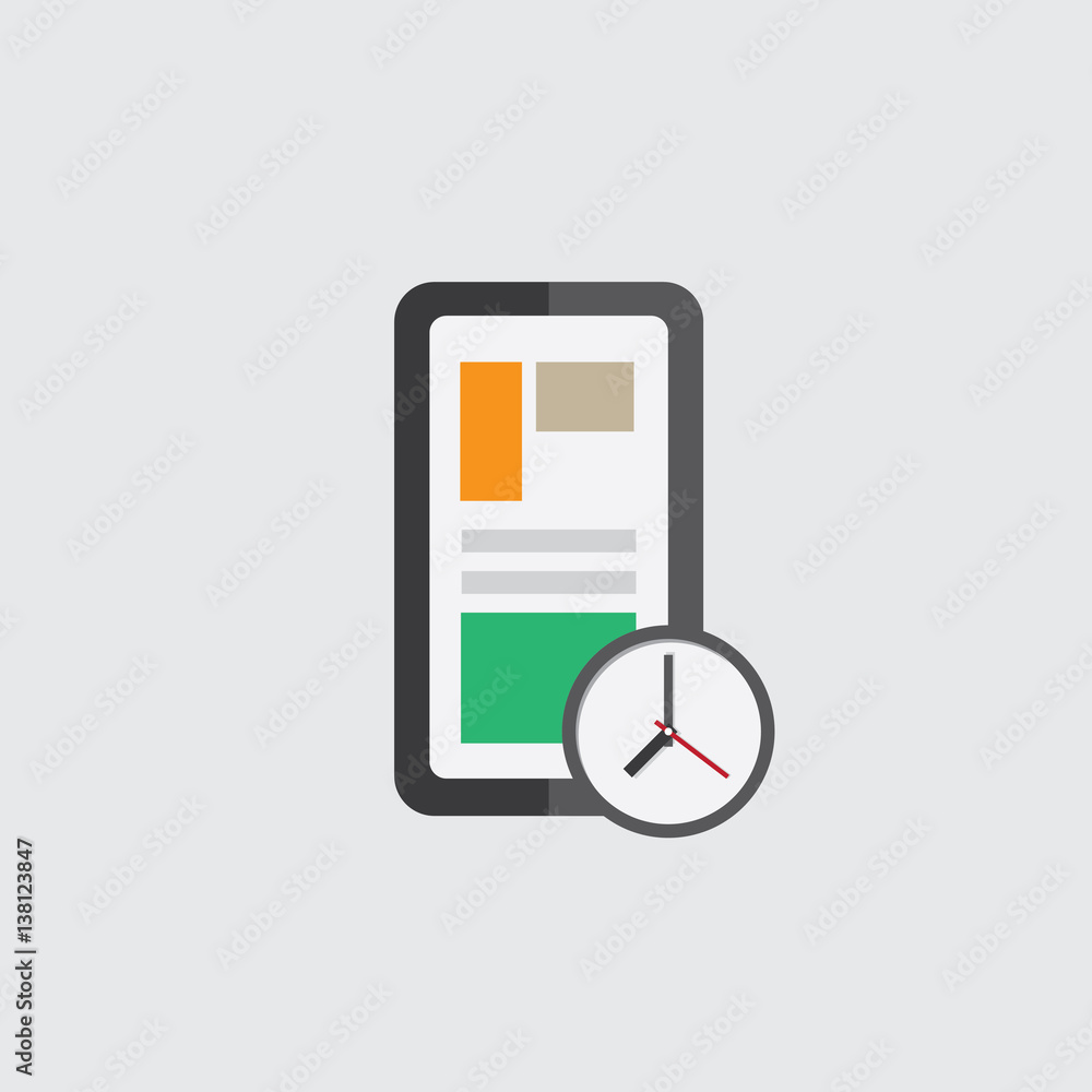 phone color icon with a sign reminder in the style of a flat design phone color icon with a sign reminder in the style of a flat design