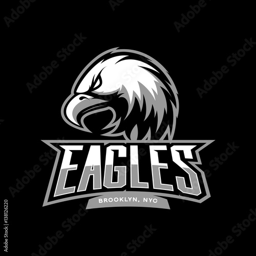 Furious eagle sport vector logo concept isolated on dark background. Web infographic New York Brooklyn team pictogram.
Premium quality wild bird t-shirt tee print illustration.