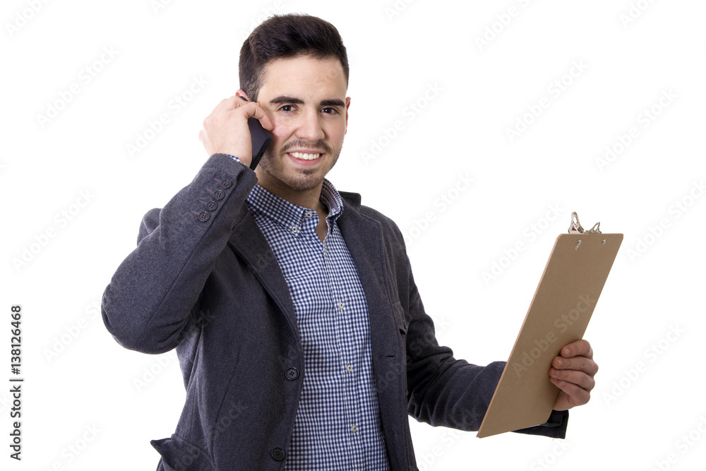 man of business speaking by phone mobile isolated man of business speaking by phone mobile isolated