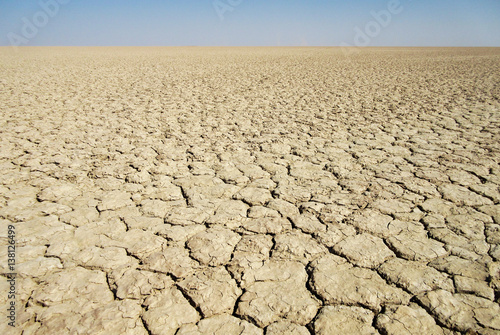 Flat dry desert in south-eastern Iran